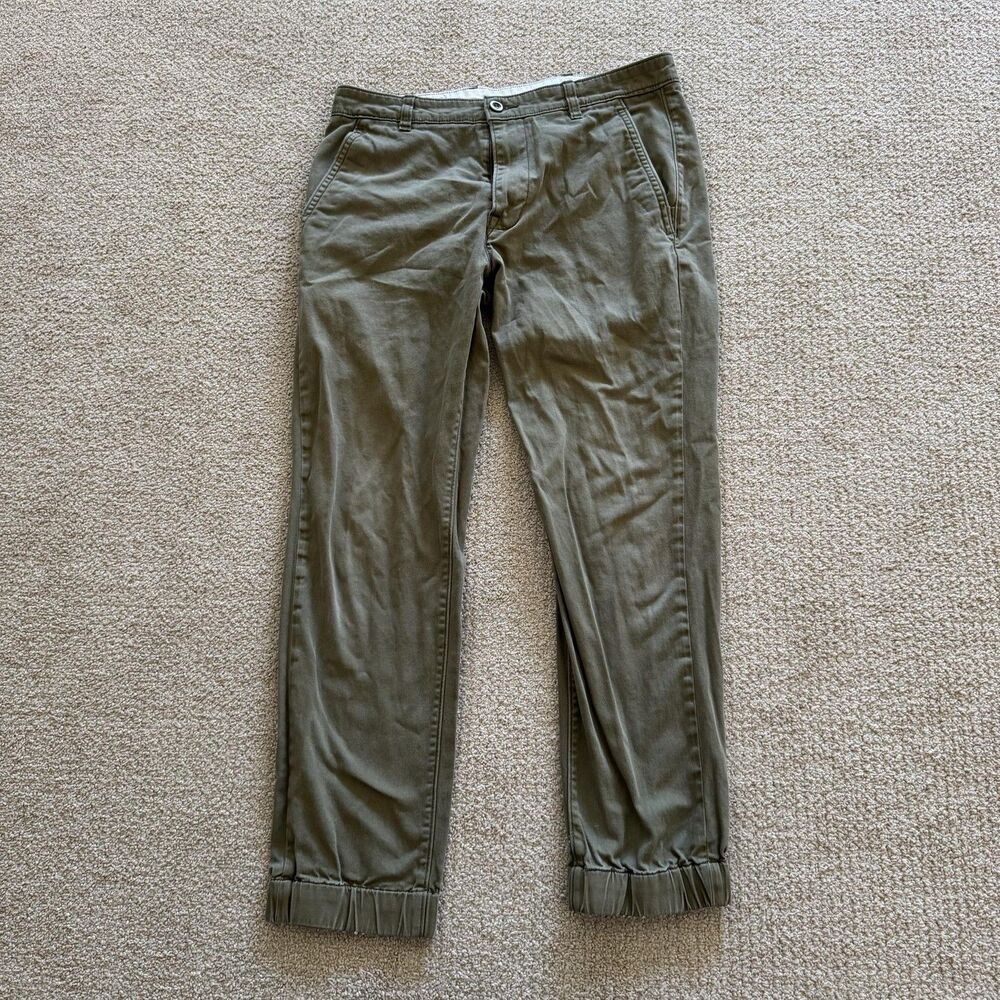 Levi's Jogger Pants Mens 32x32 Green Chino Elastic Cuff Tapered Casual